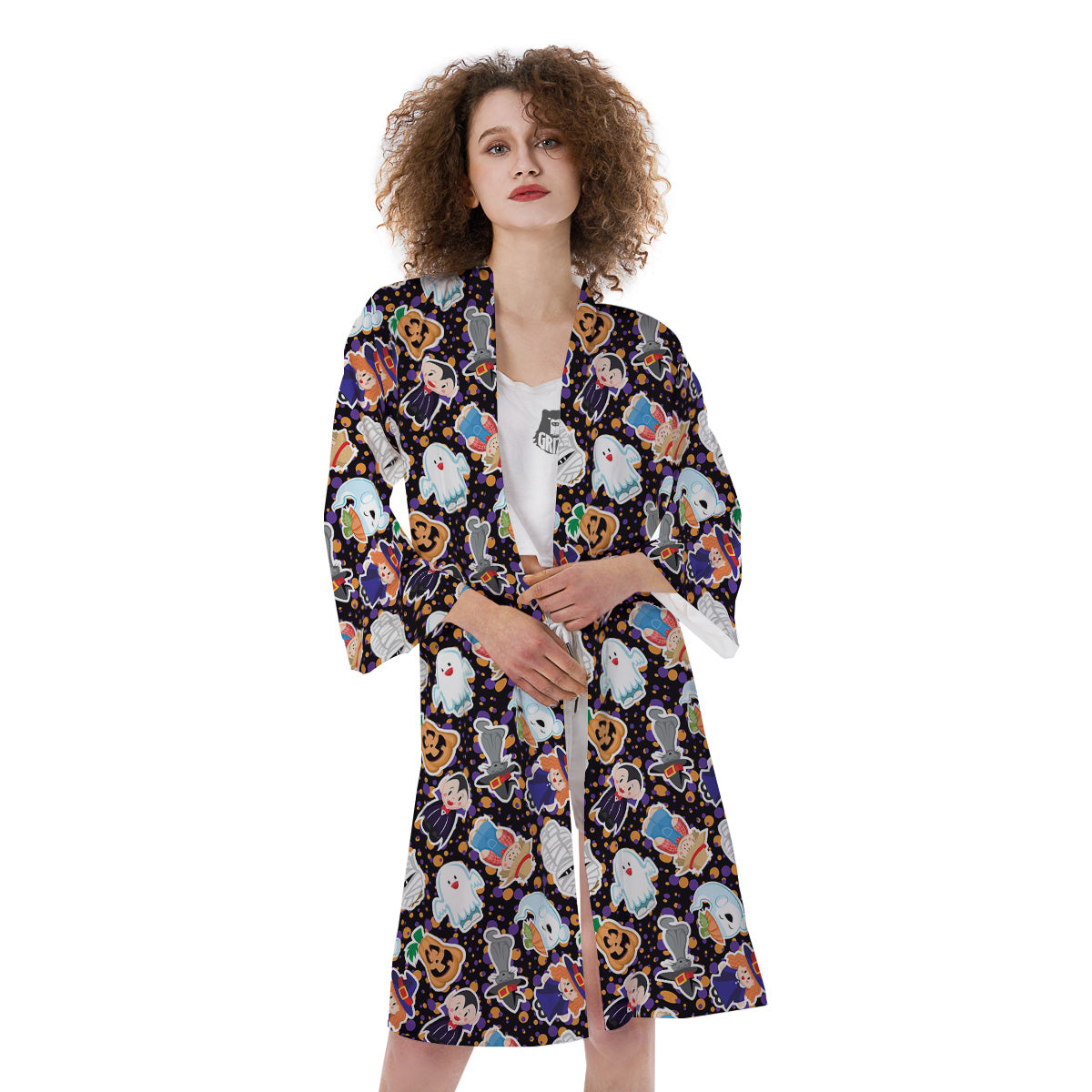 Cute Halloween Print Pattern Kimono-grizzshop