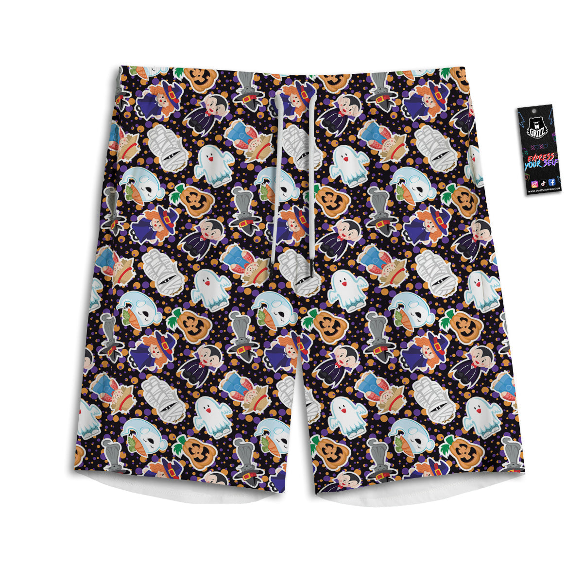 Cute Halloween Print Pattern Men's Athletic Shorts