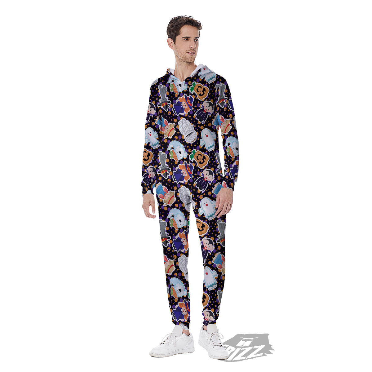 Cute Halloween Print Pattern Men's Jumpsuit-grizzshop