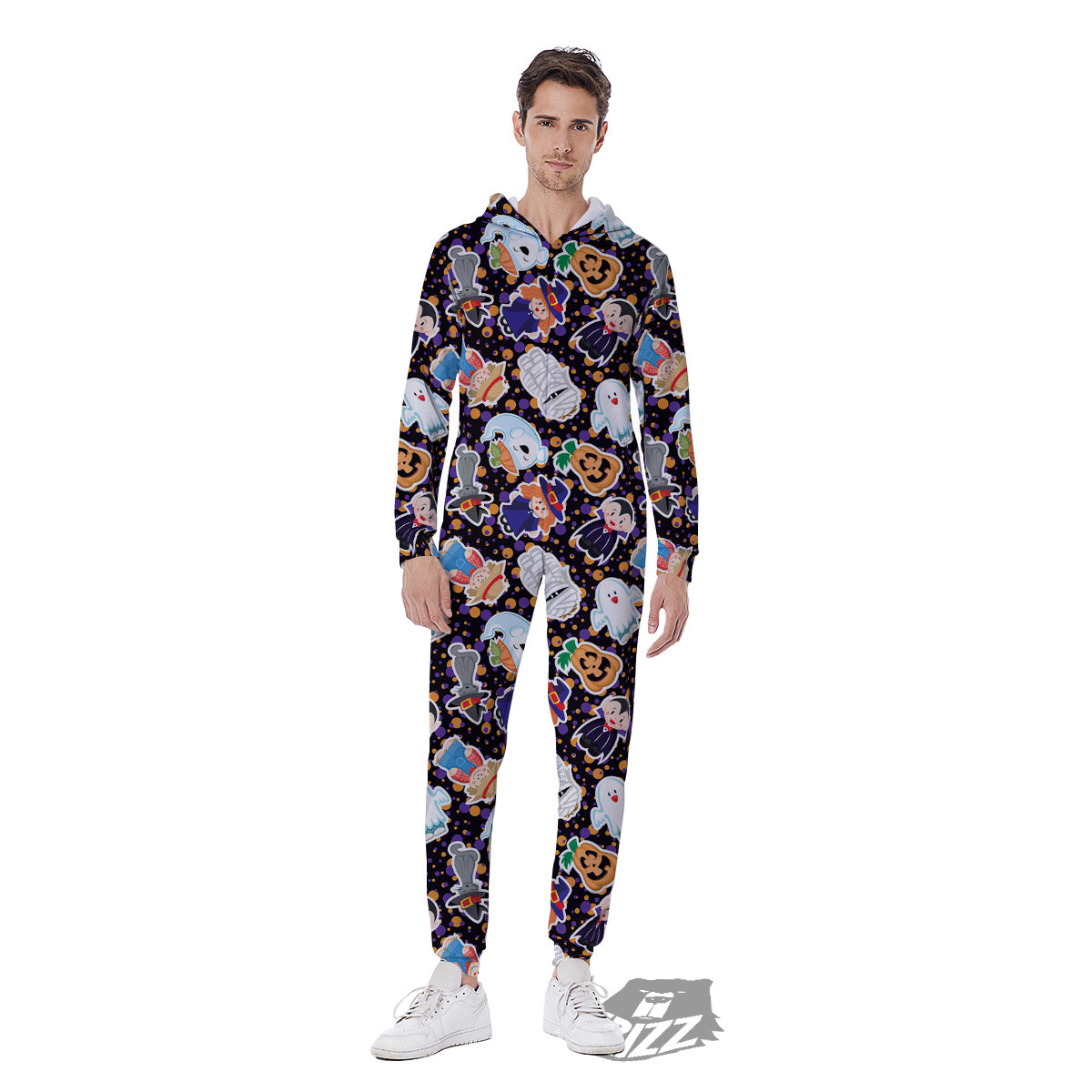 Cute Halloween Print Pattern Men's Jumpsuit-grizzshop