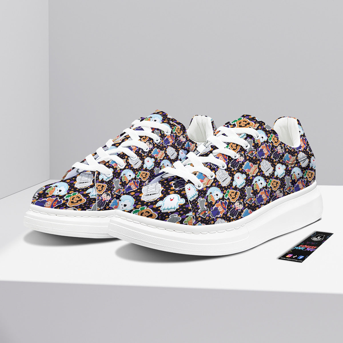 Cute Halloween Print Pattern Platform Shoes-grizzshop