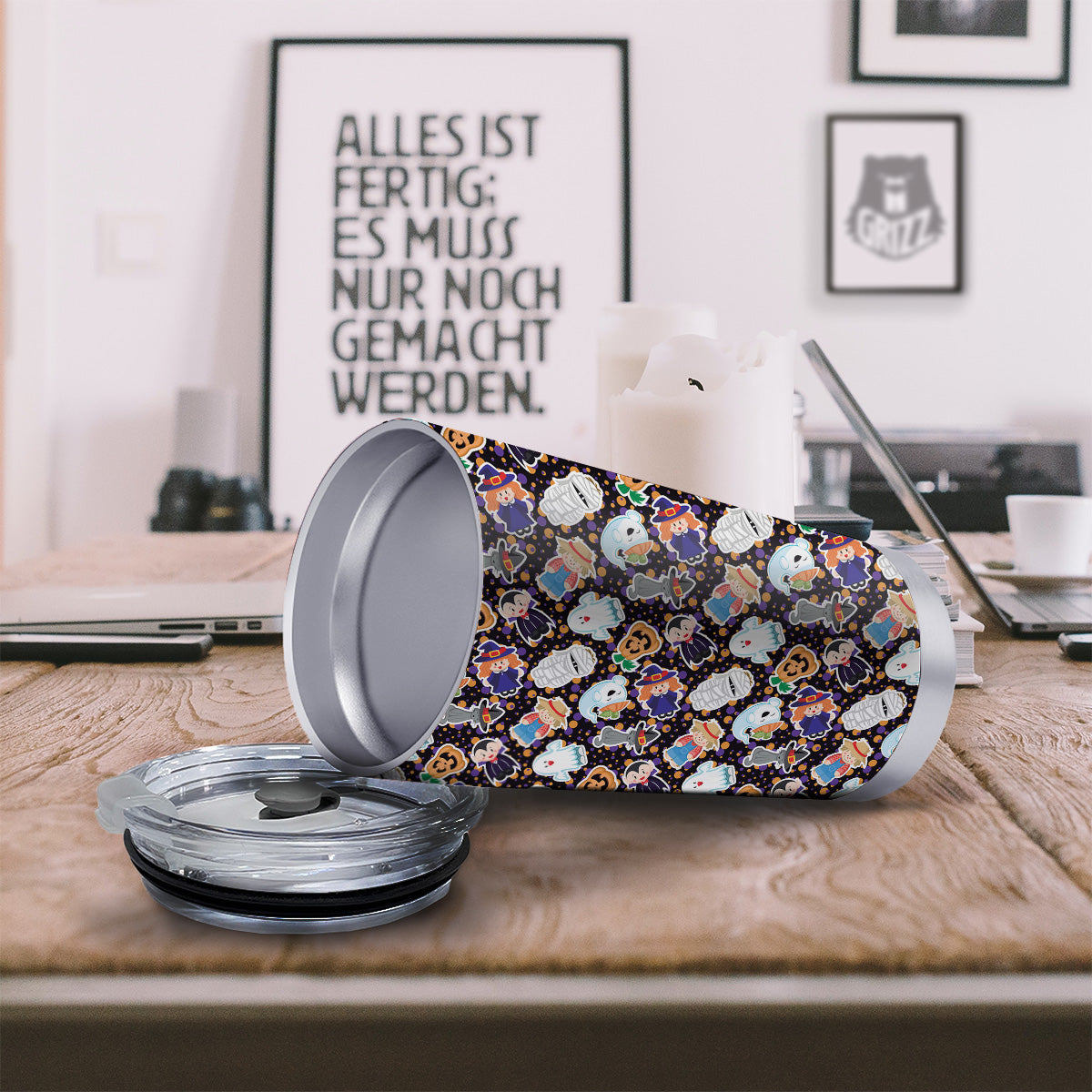 Cute Halloween Print Pattern Tumbler-grizzshop