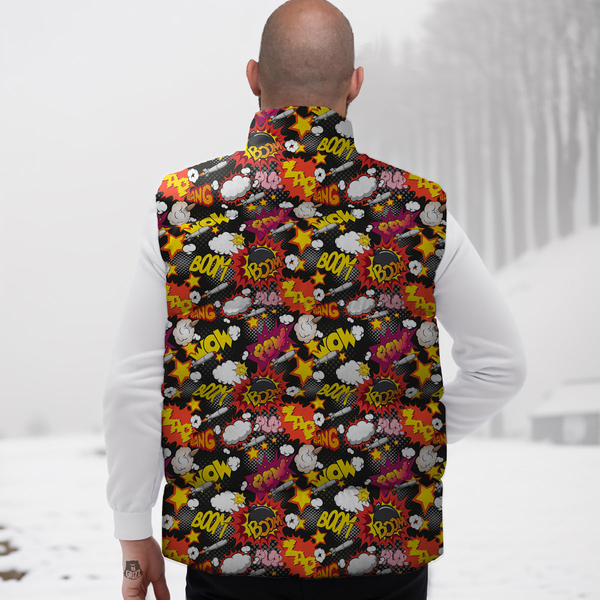 Cute Hamster Pattern Print Down Vest-grizzshop