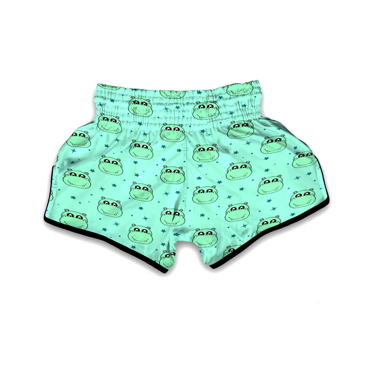 Cute Hippo Pattern Print Muay Thai Boxing Shorts-grizzshop