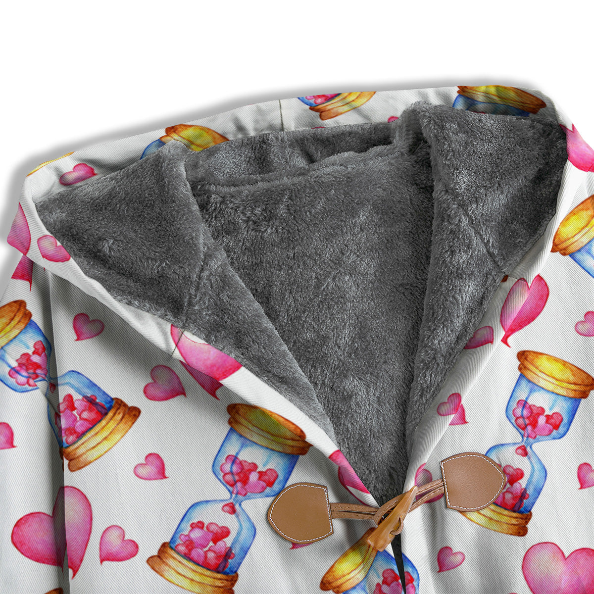 Cute Hourglass Hearts Print Pattern Men's Windbreaker Jacket-grizzshop