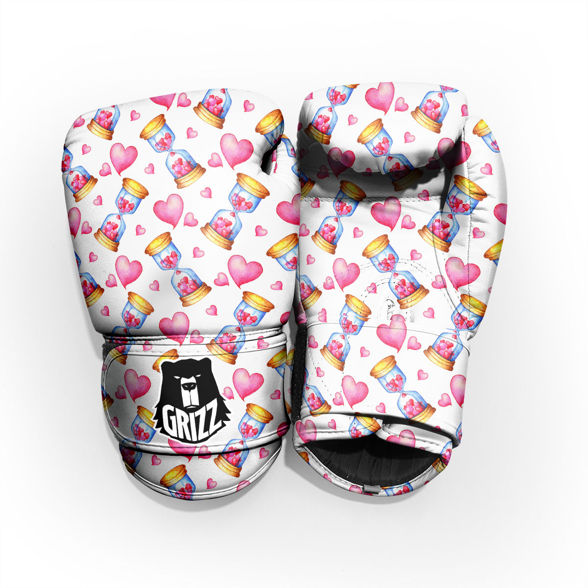 Cute Hourglass Hearts Print Pattern Pro Boxing Glove
