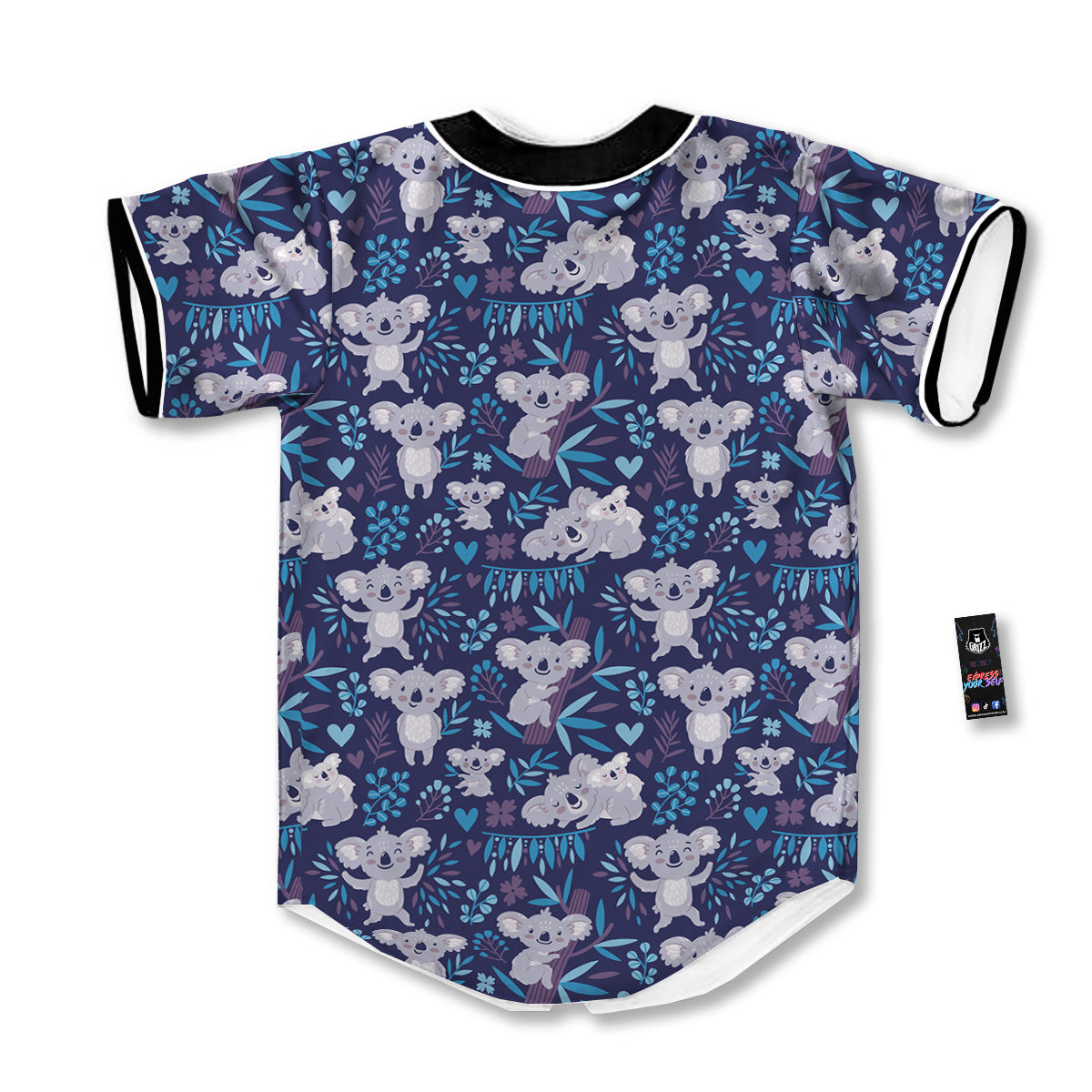 Cute Koala Print Pattern Baseball Jersey-grizzshop