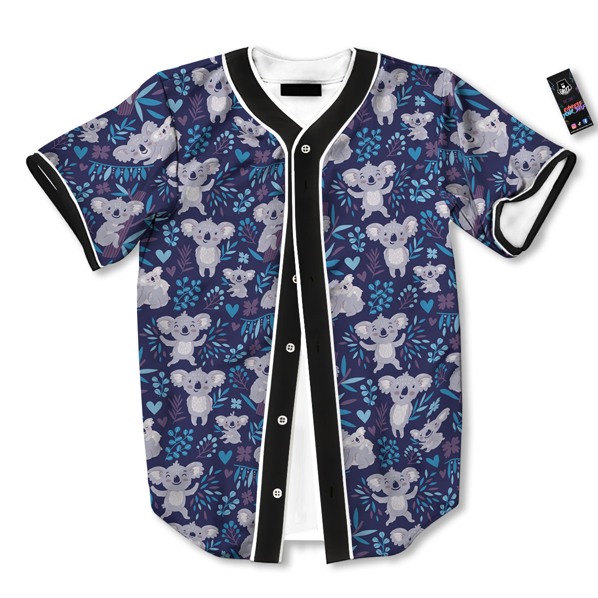 Cute Koala Print Pattern Baseball Jersey-grizzshop