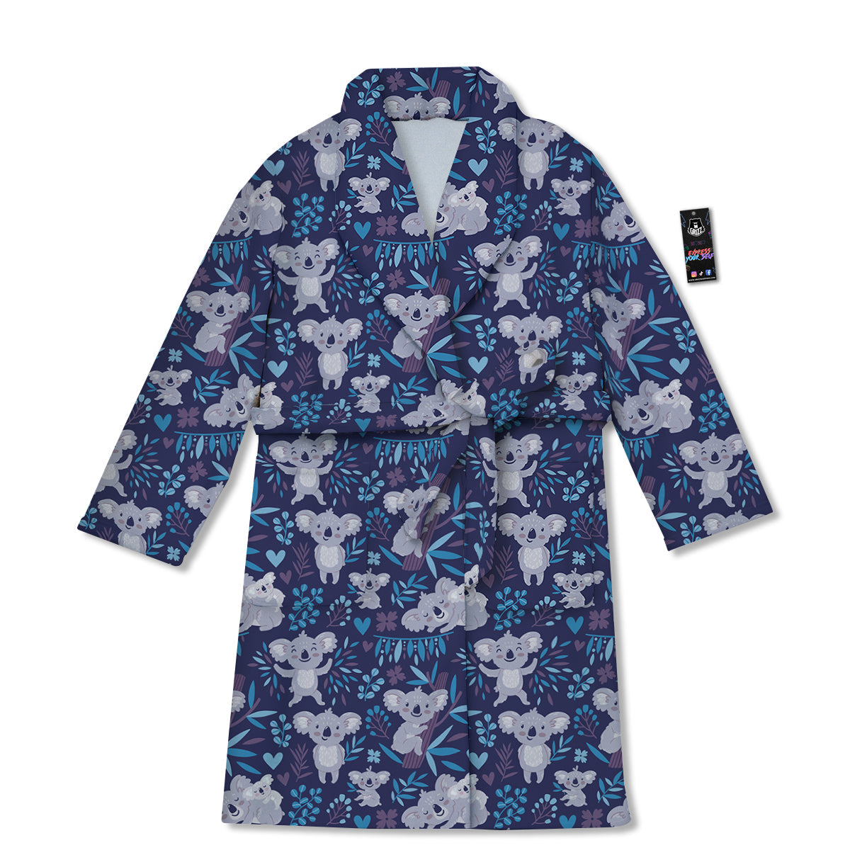 Cute Koala Print Pattern Bathrobe-grizzshop