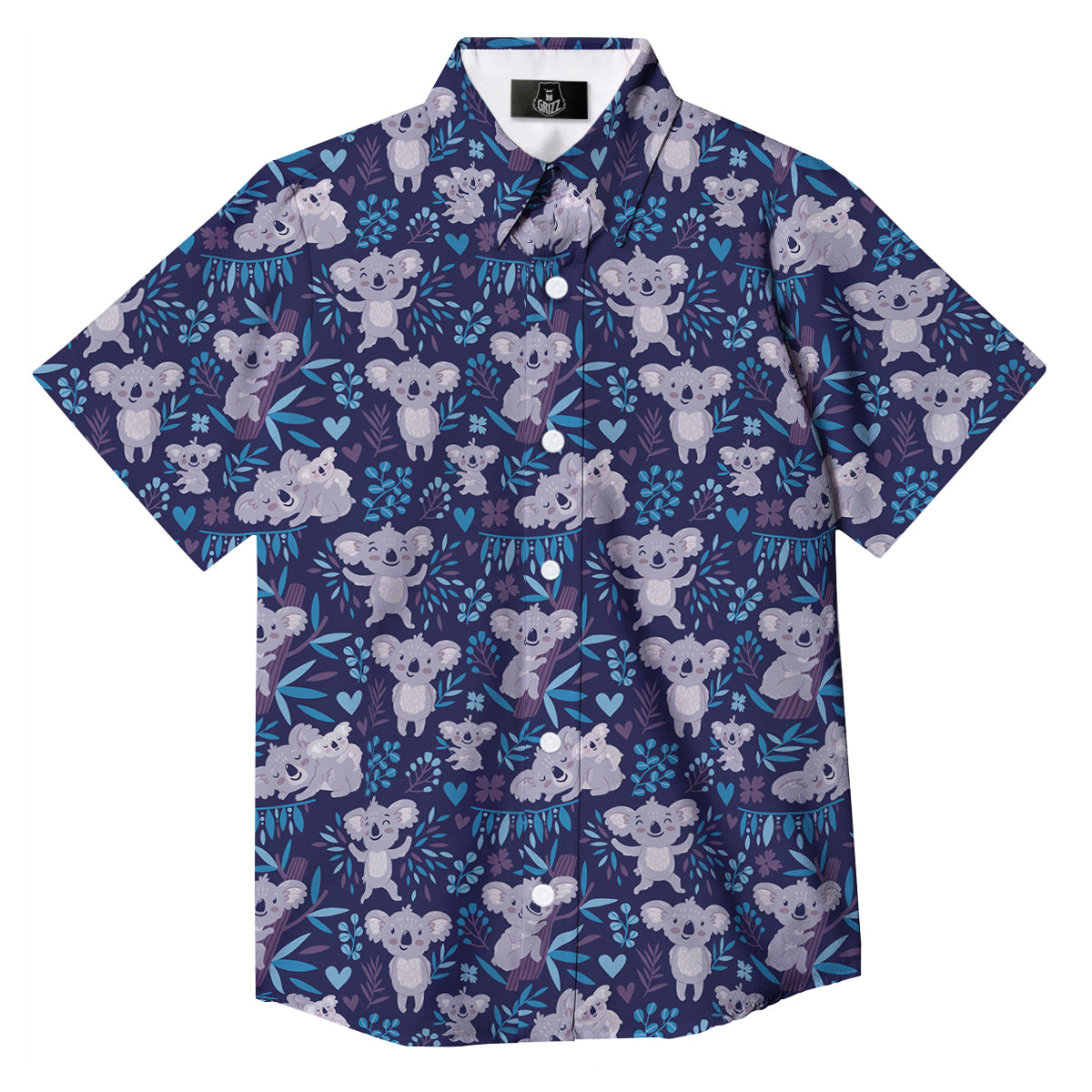 Cute Koala Print Pattern Button Up Shirt-grizzshop