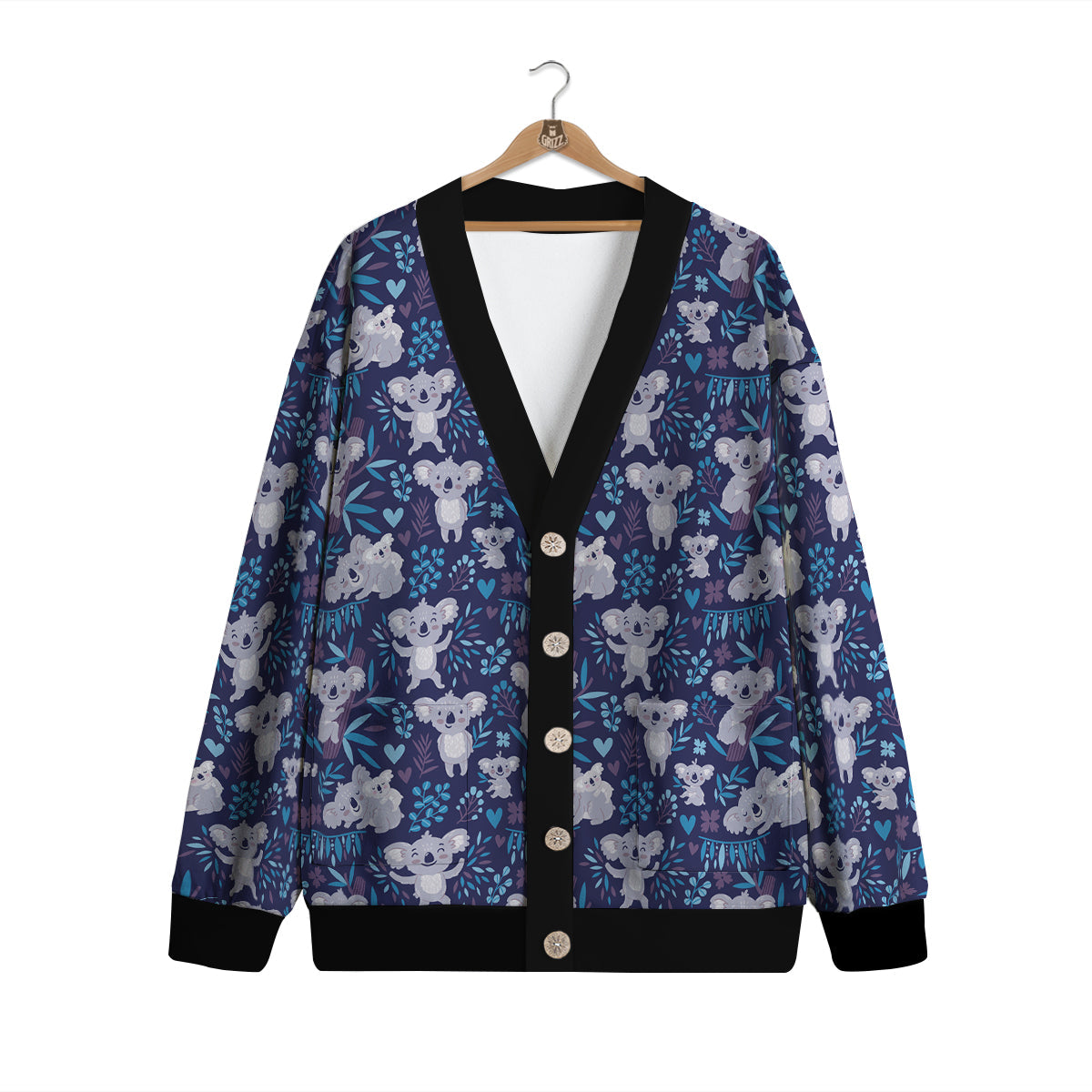 Cute Koala Print Pattern Cardigan-grizzshop