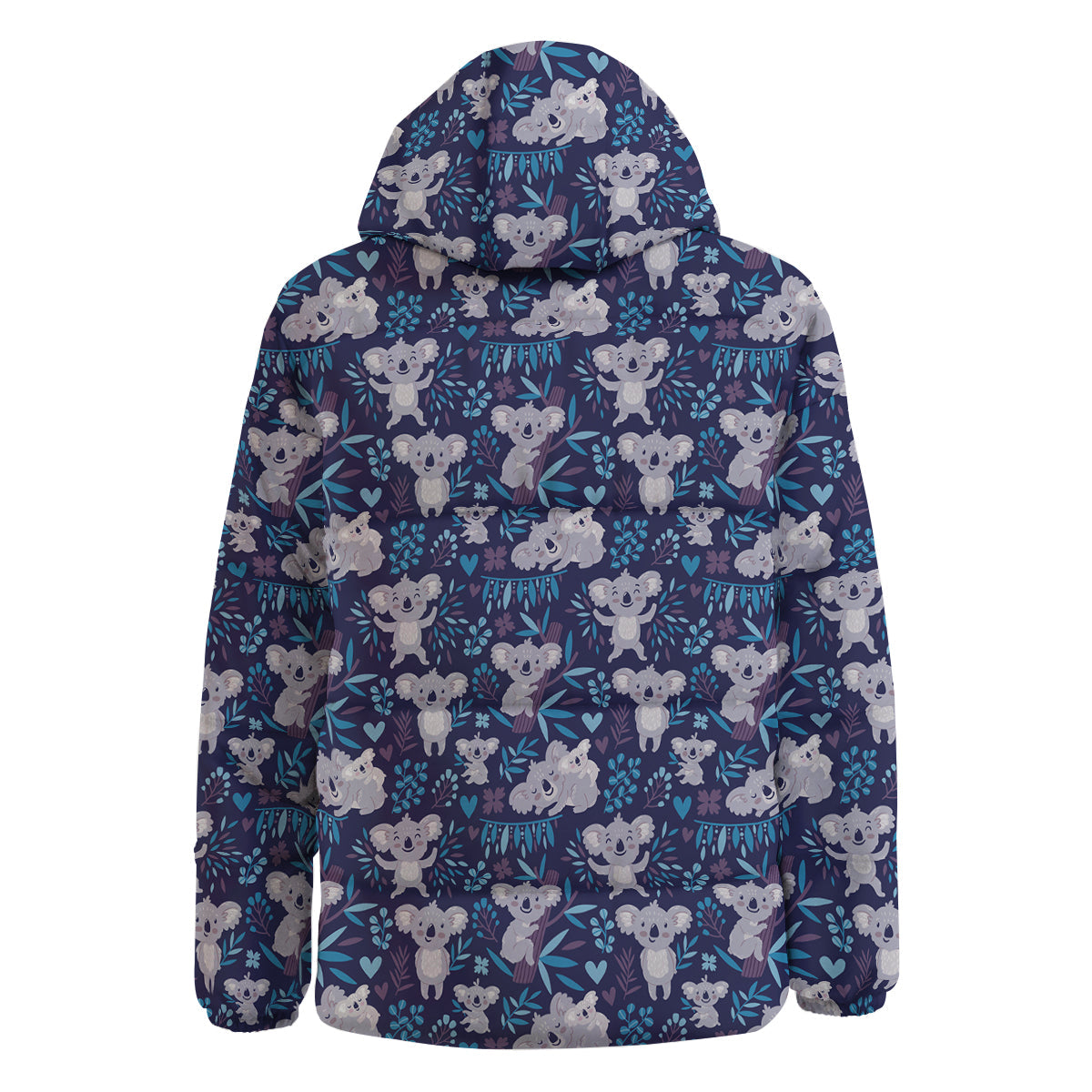 Cute Koala Print Pattern Down Jacket-grizzshop