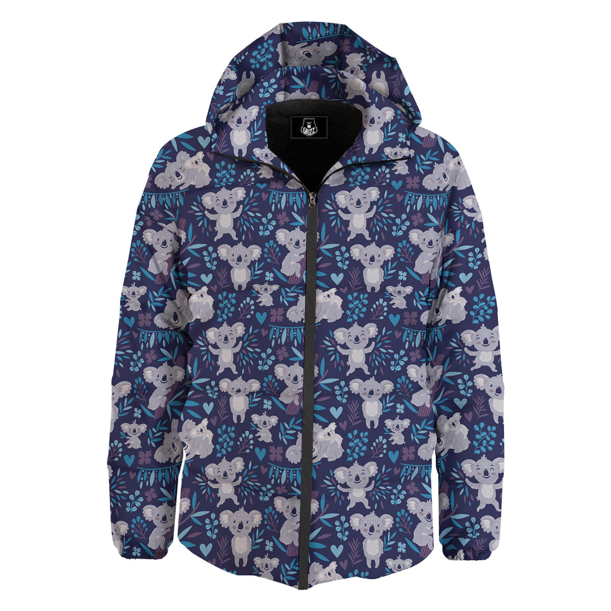 Cute Koala Print Pattern Down Jacket-grizzshop
