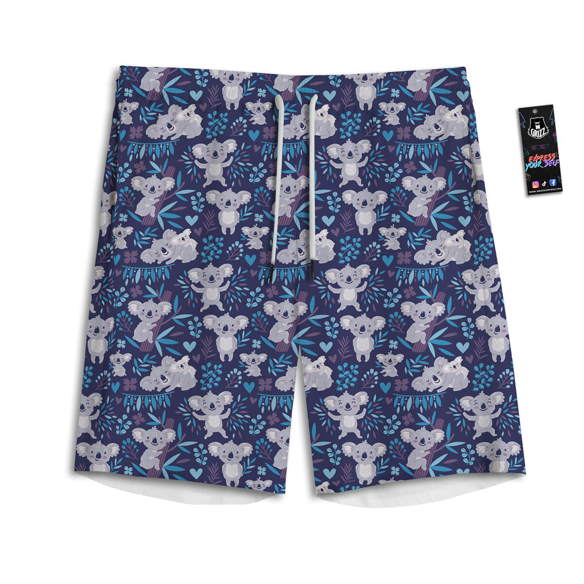 Cute Koala Print Pattern Men's Athletic Shorts