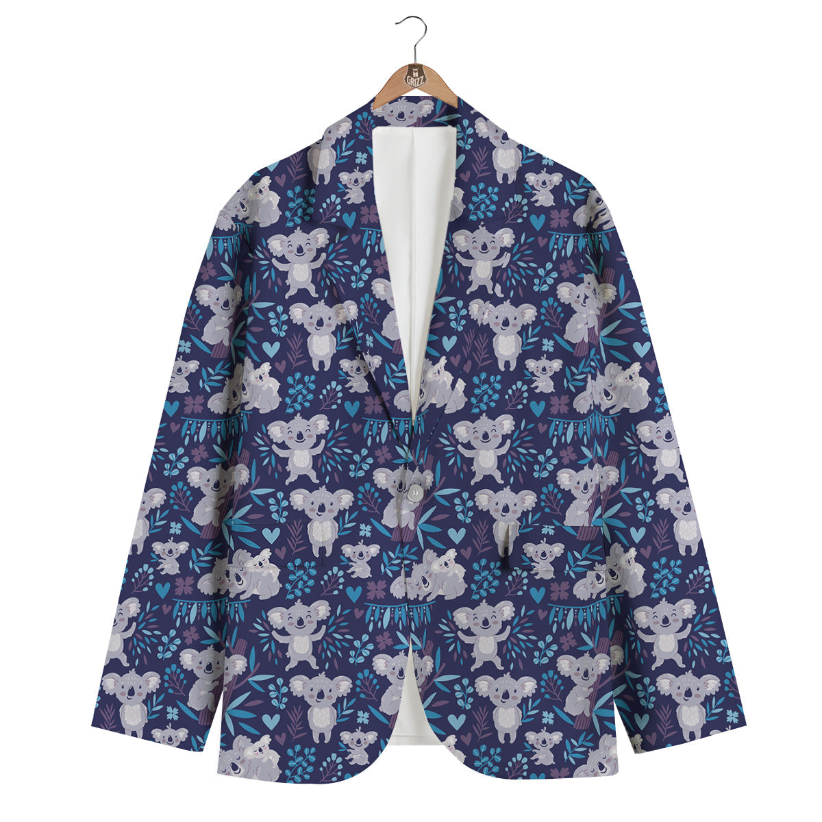 Cute Koala Print Pattern Men's Blazer-grizzshop