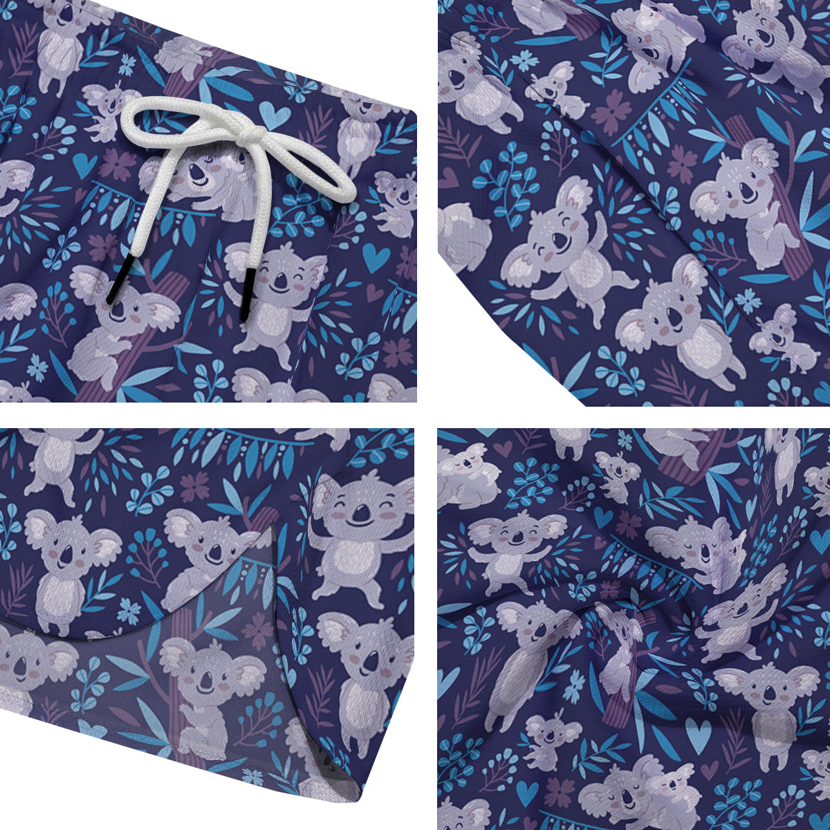 Cute Koala Print Pattern Men's Running Shorts-grizzshop