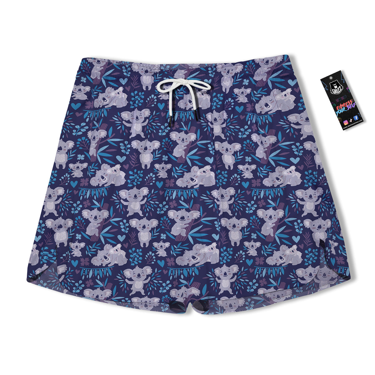 Cute Koala Print Pattern Men's Running Shorts-grizzshop