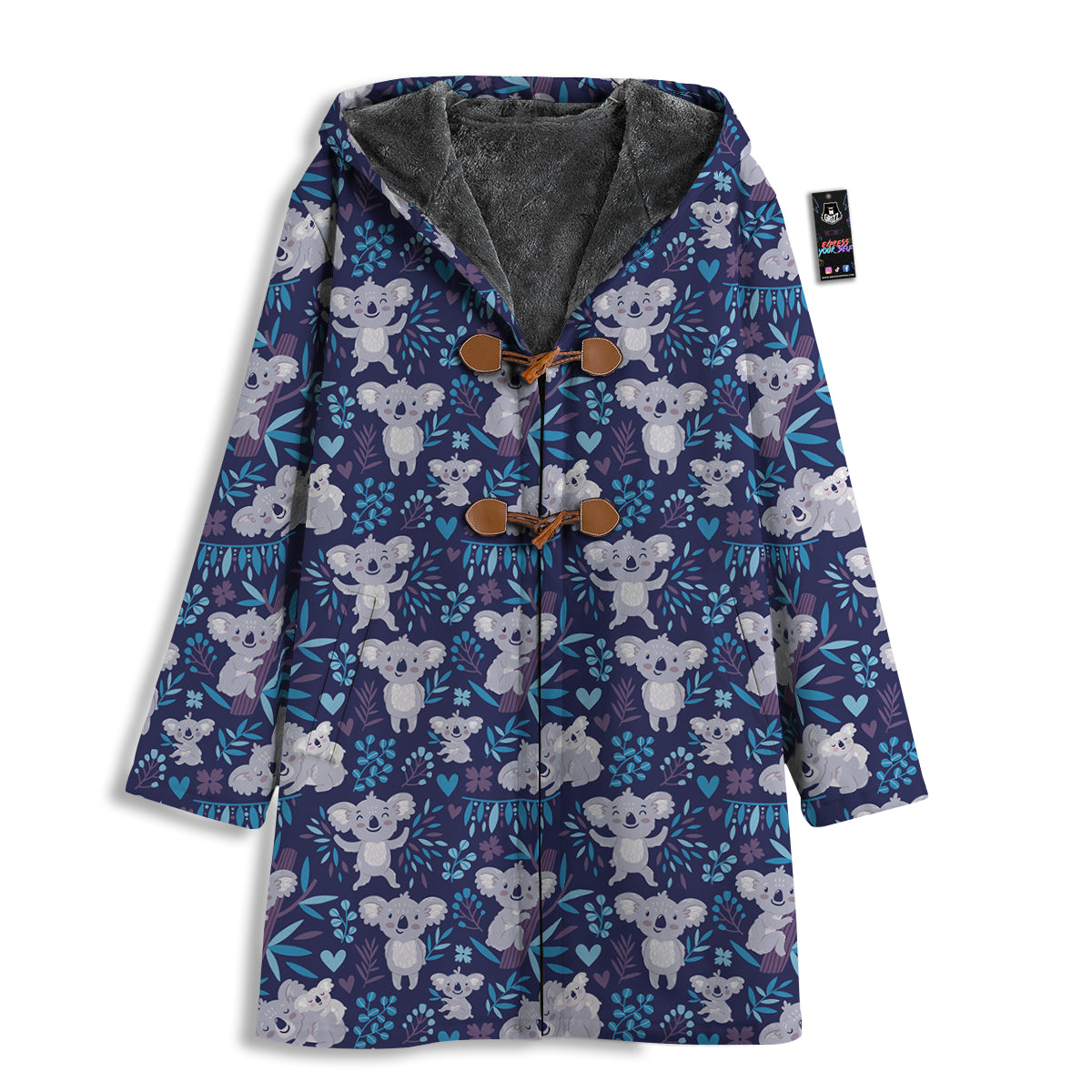 Cute Koala Print Pattern Men's Windbreaker Jacket-grizzshop