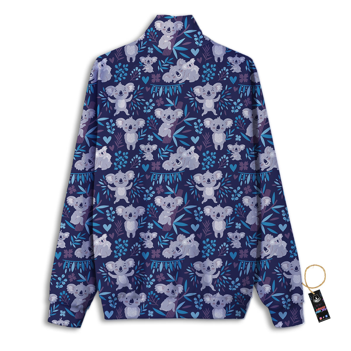 Cute Koala Print Pattern Track Jacket-grizzshop
