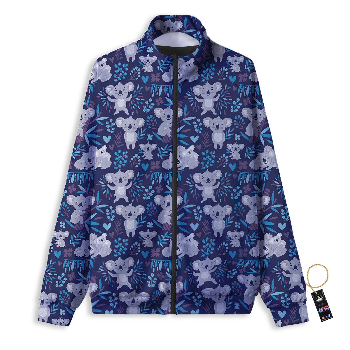 Cute Koala Print Pattern Track Jacket-grizzshop