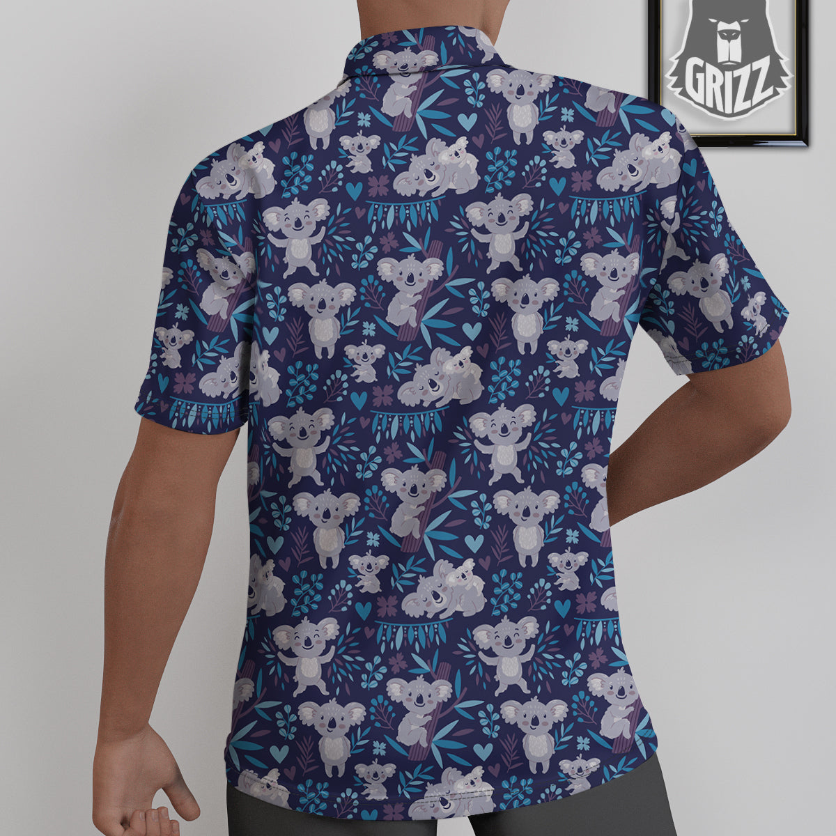 Cute Koala Print Pattern Untucked Shirts-grizzshop