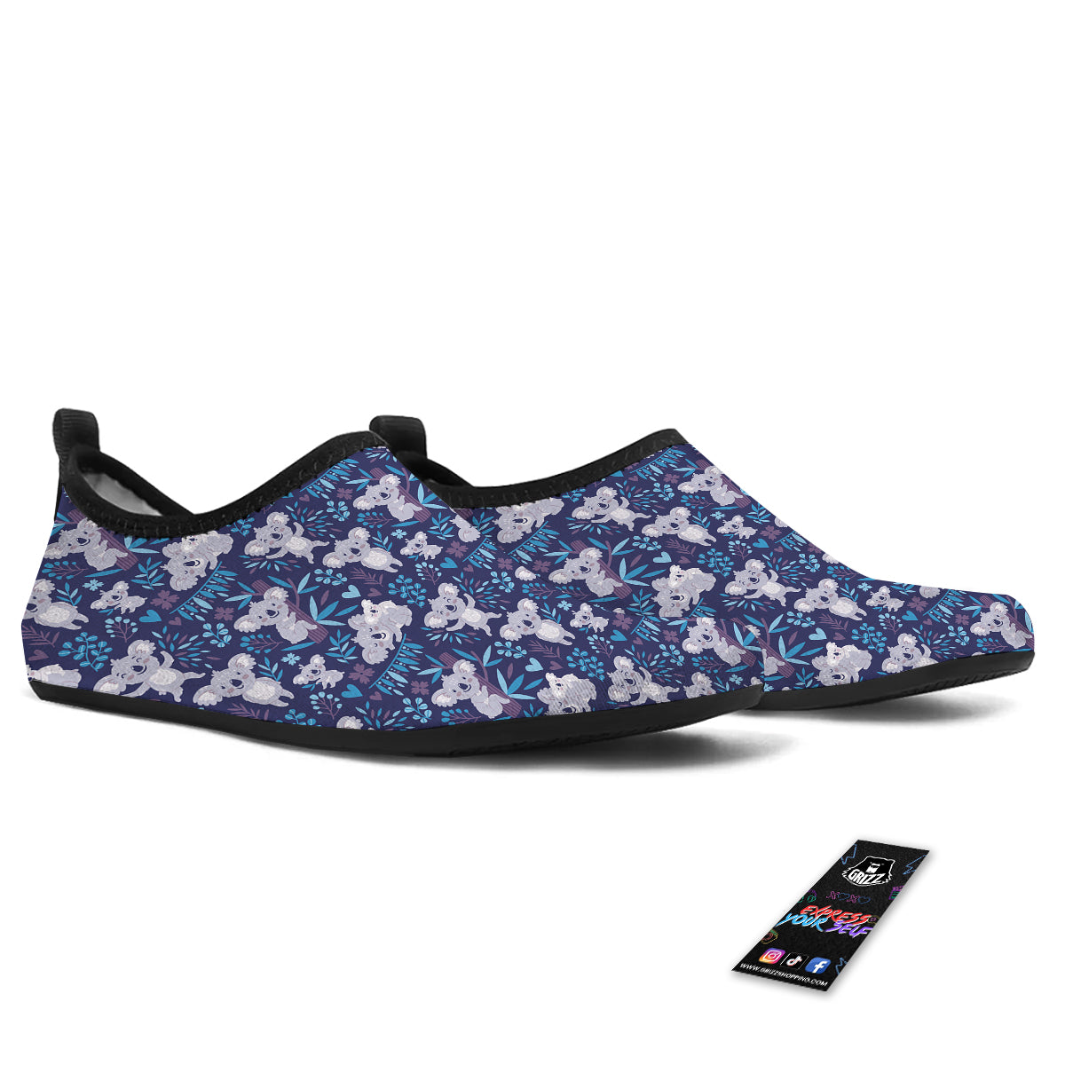 Cute Koala Print Pattern Water Shoes-grizzshop