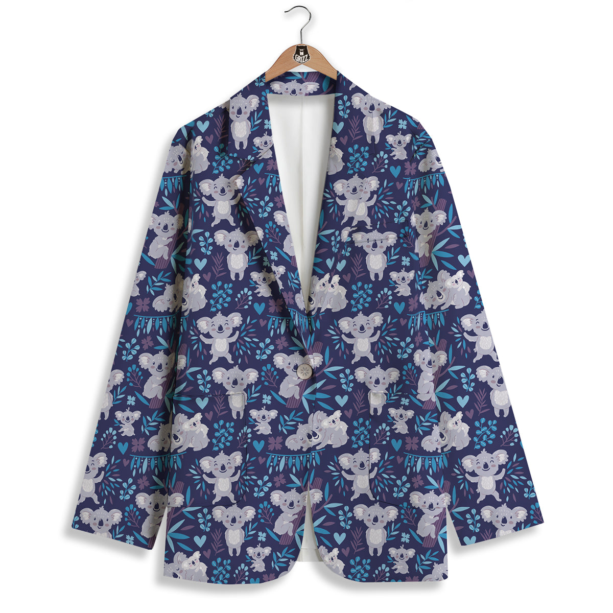 Cute Koala Print Pattern Women's Blazer-grizzshop