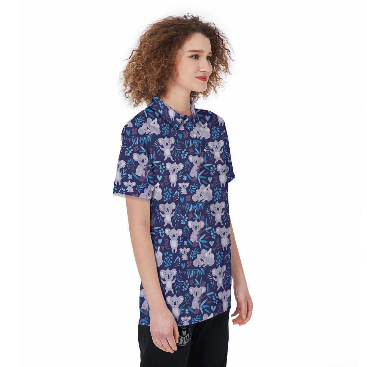 Cute Koala Print Pattern Women's Golf Shirts-grizzshop
