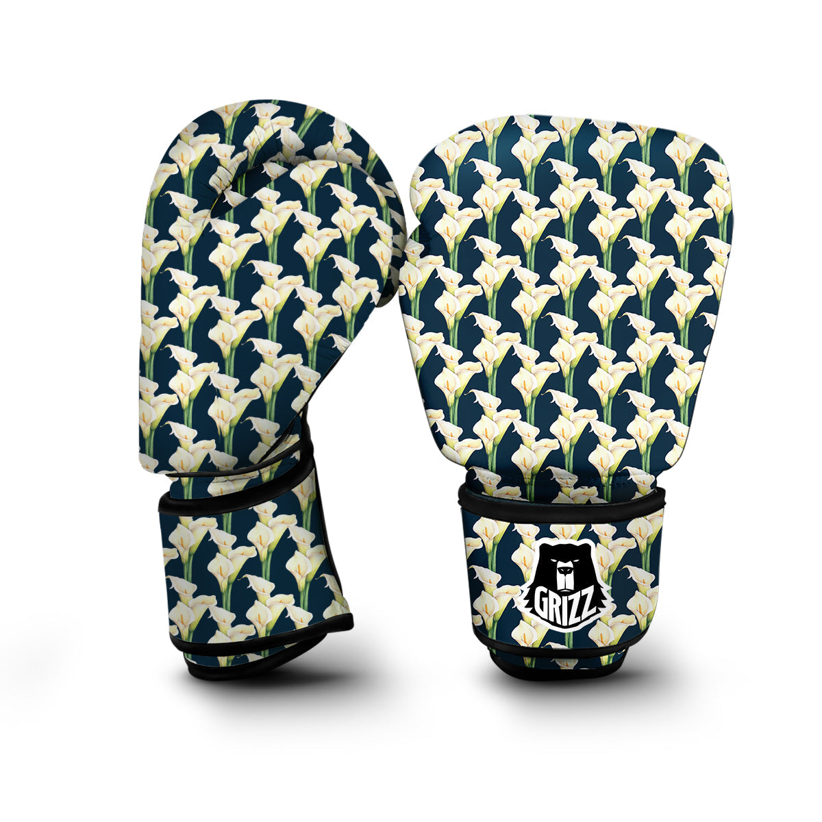 Cute Lily Watercolor Print Pattern Boxing Gloves-grizzshop