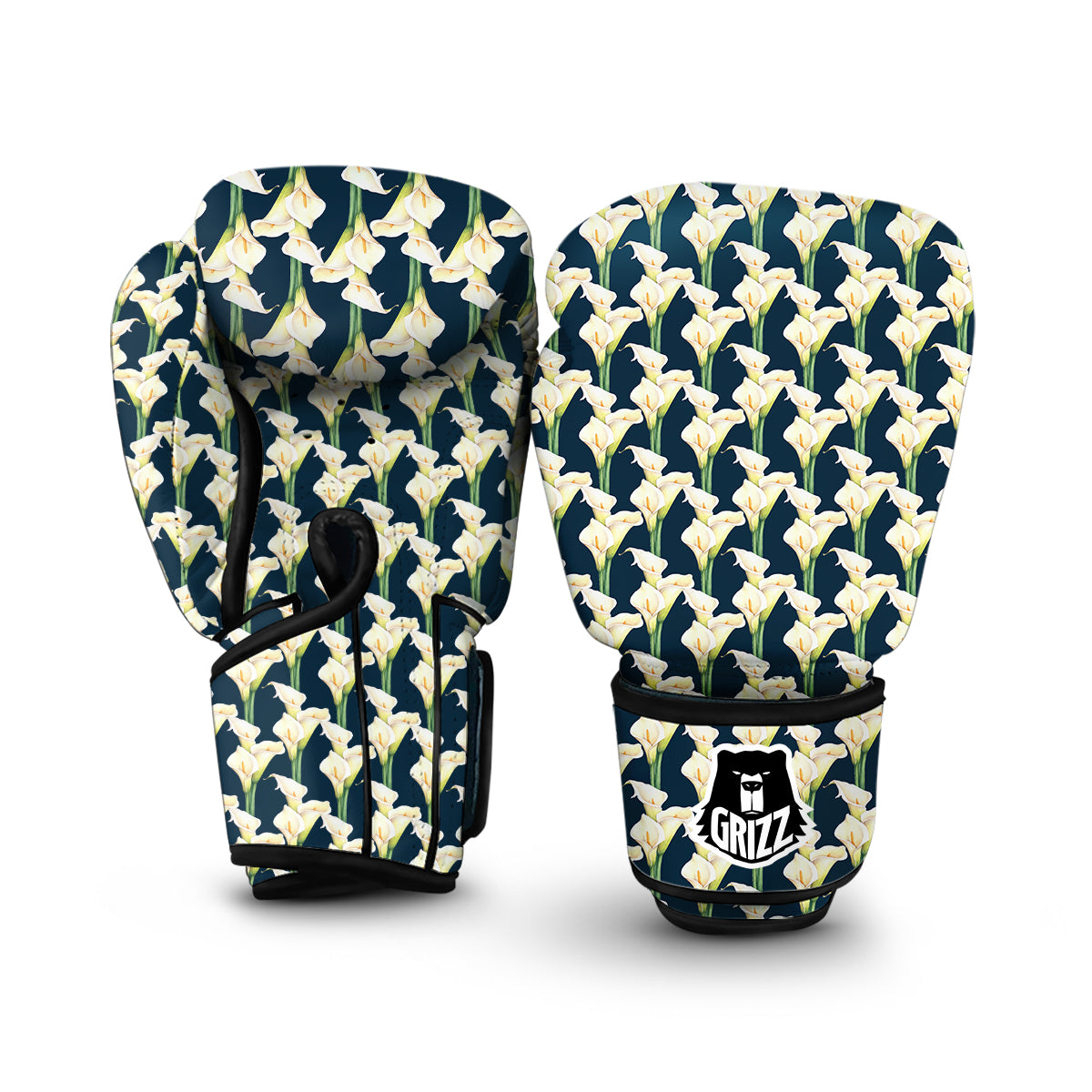 Cute Lily Watercolor Print Pattern Boxing Gloves-grizzshop