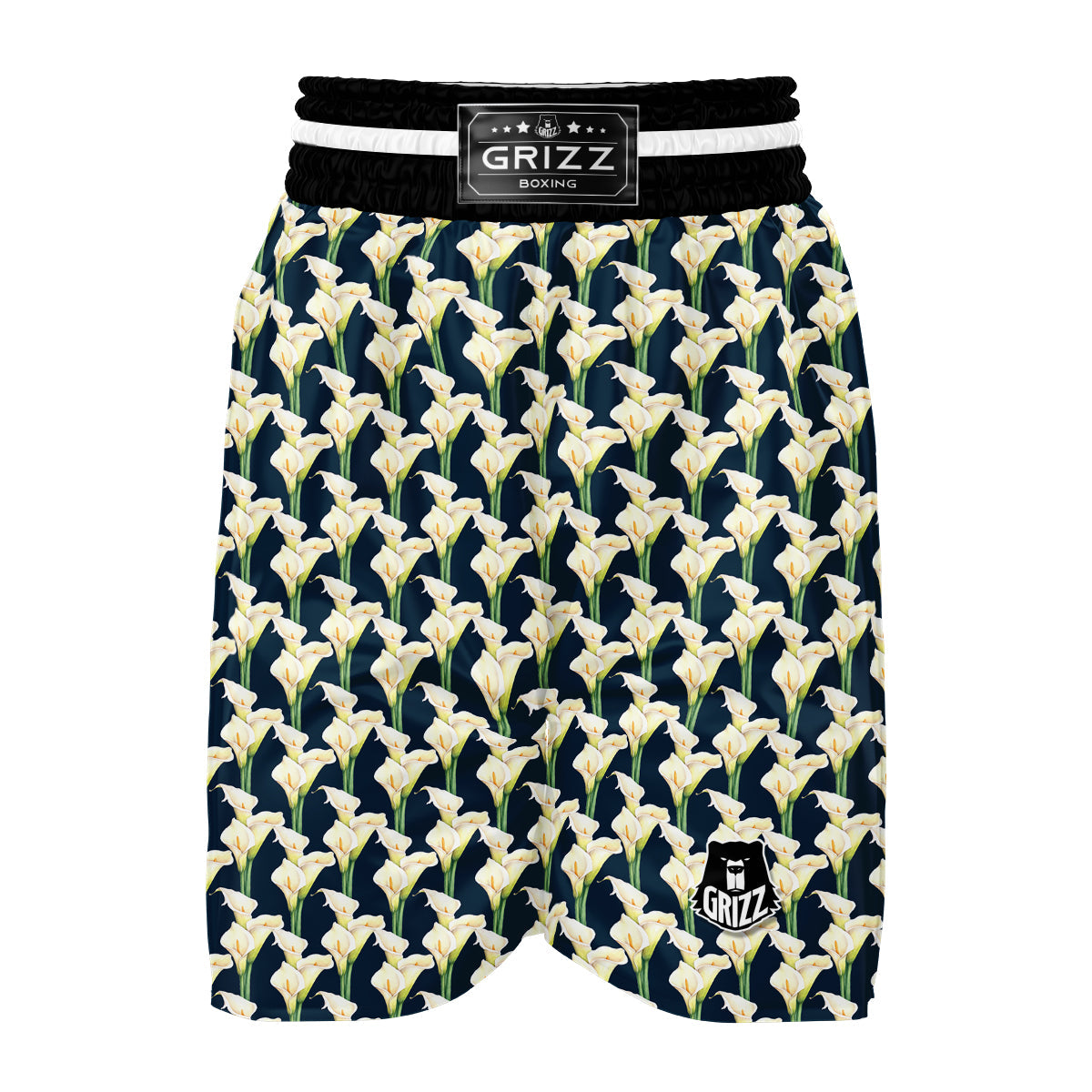 Cute Lily Watercolor Print Pattern Boxing Shorts-grizzshop