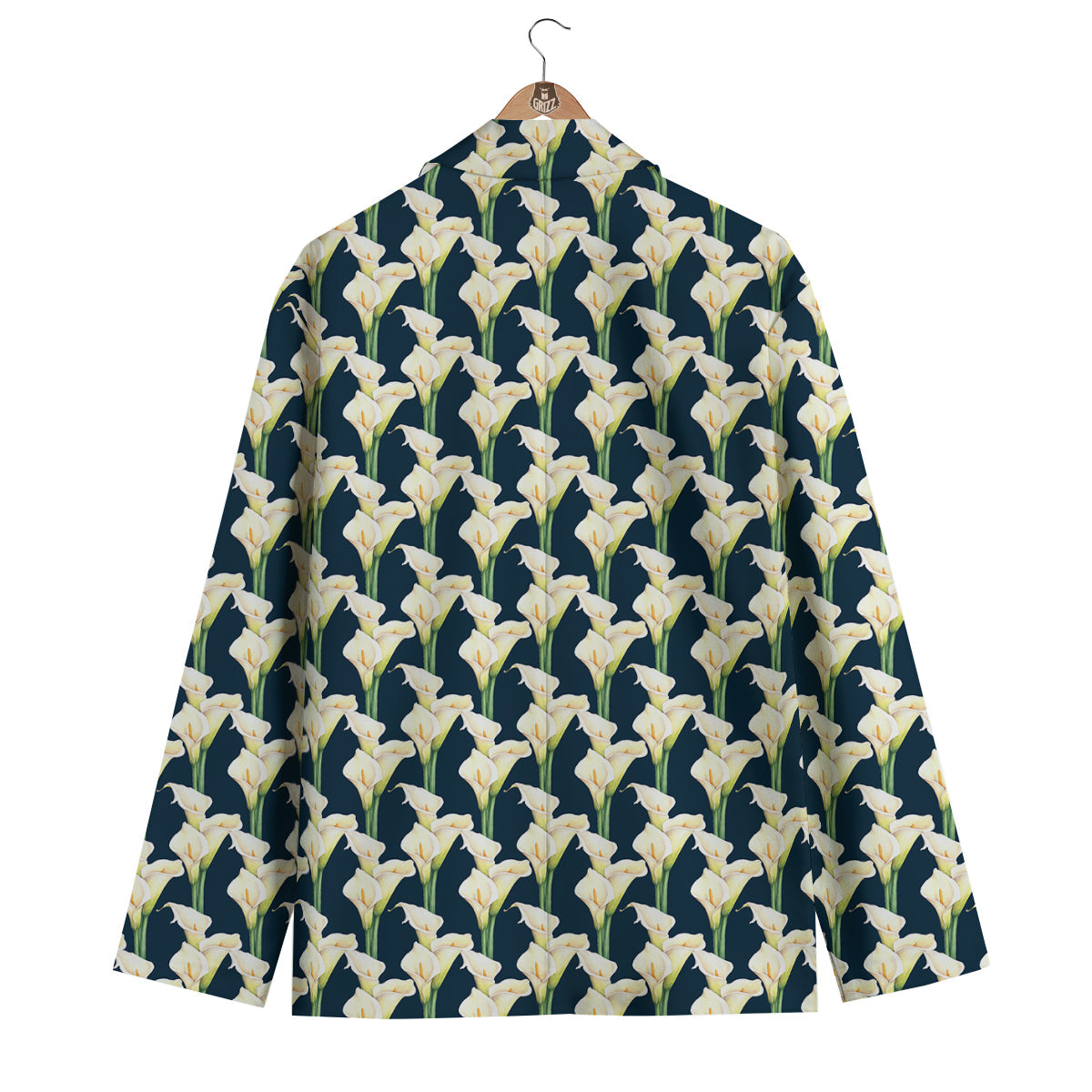 Cute Lily Watercolor Print Pattern Men's Blazer-grizzshop