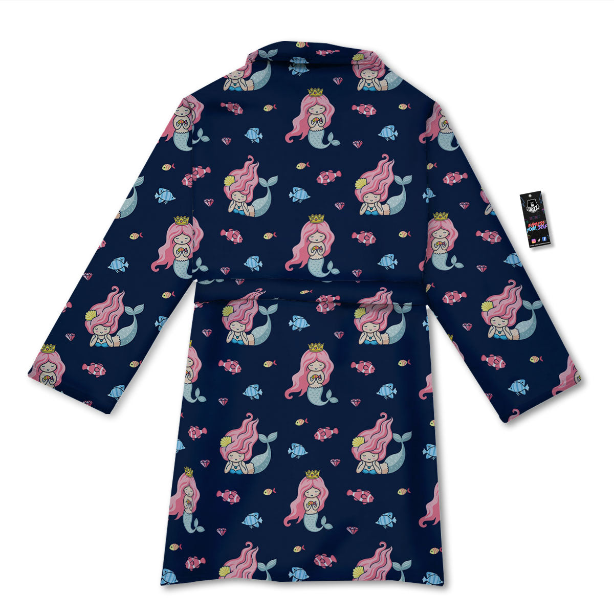 Cute Little Mermaid Print Pattern Bathrobe-grizzshop