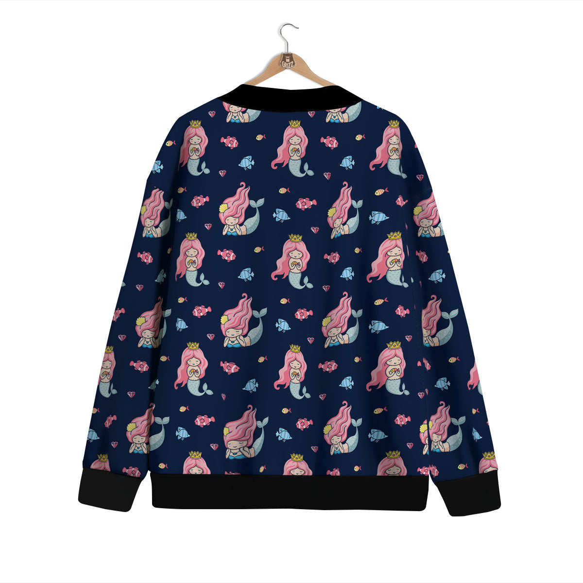 Cute Little Mermaid Print Pattern Cardigan-grizzshop