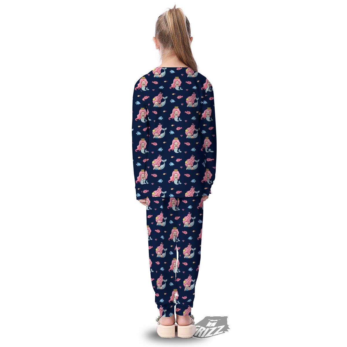 Cute Little Mermaid Print Pattern Kid's Pajamas-grizzshop
