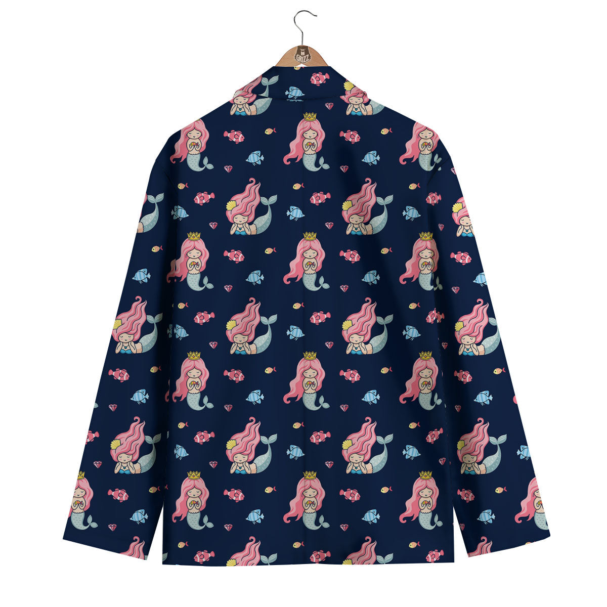 Cute Little Mermaid Print Pattern Men's Blazer-grizzshop