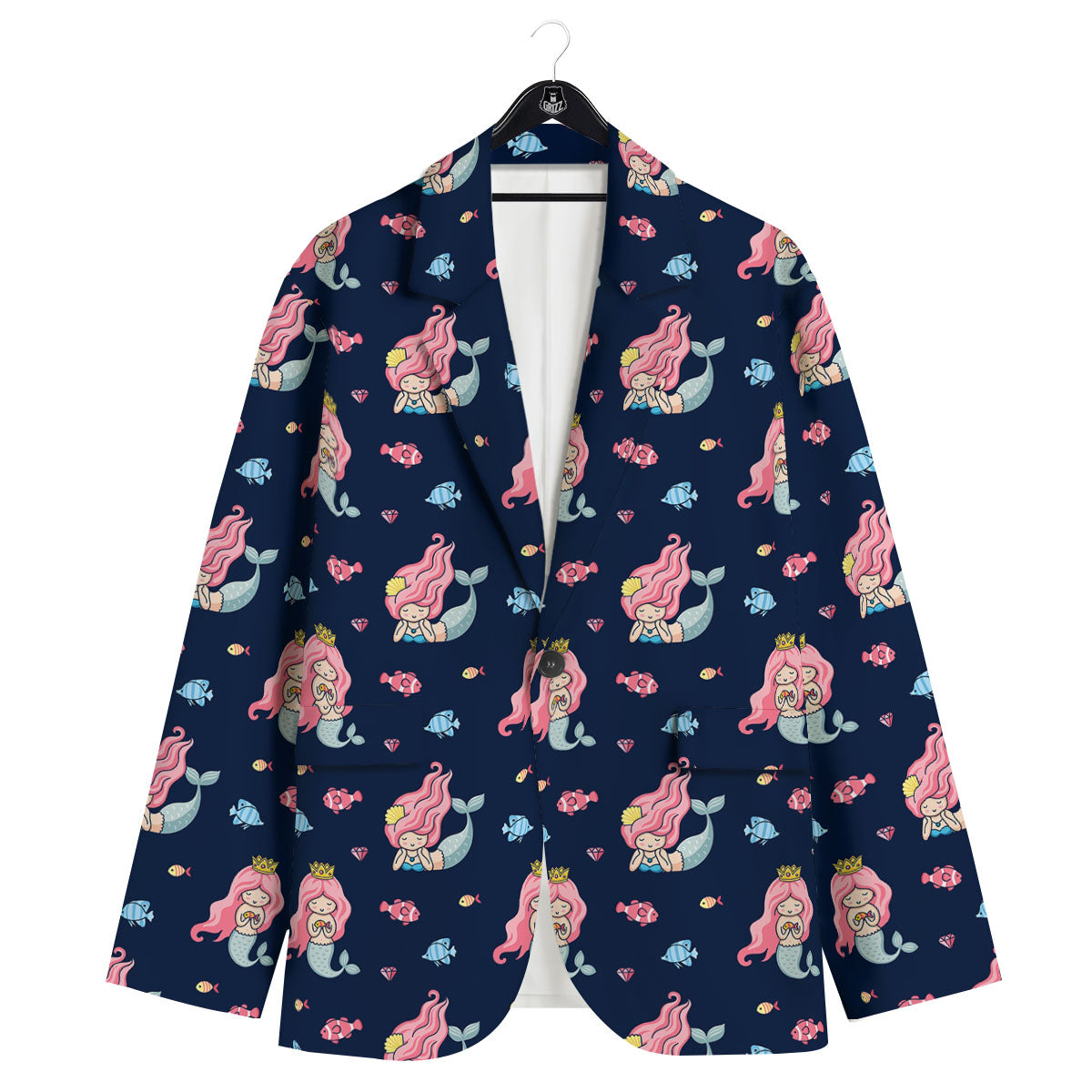 Cute Little Mermaid Print Pattern Men's Sport Coat-grizzshop