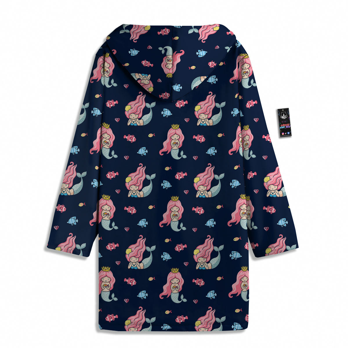 Cute Little Mermaid Print Pattern Men's Windbreaker Jacket-grizzshop