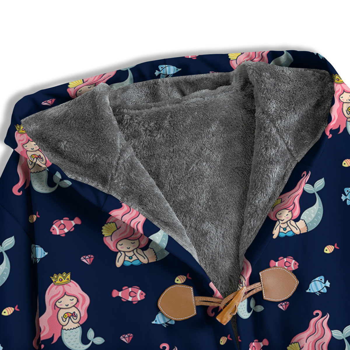 Cute Little Mermaid Print Pattern Men's Windbreaker Jacket-grizzshop
