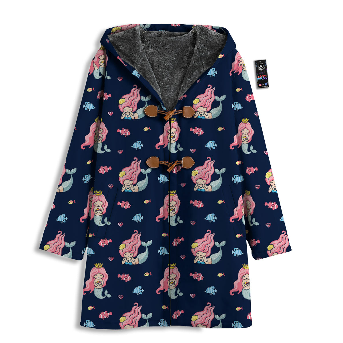 Cute Little Mermaid Print Pattern Men's Windbreaker Jacket-grizzshop
