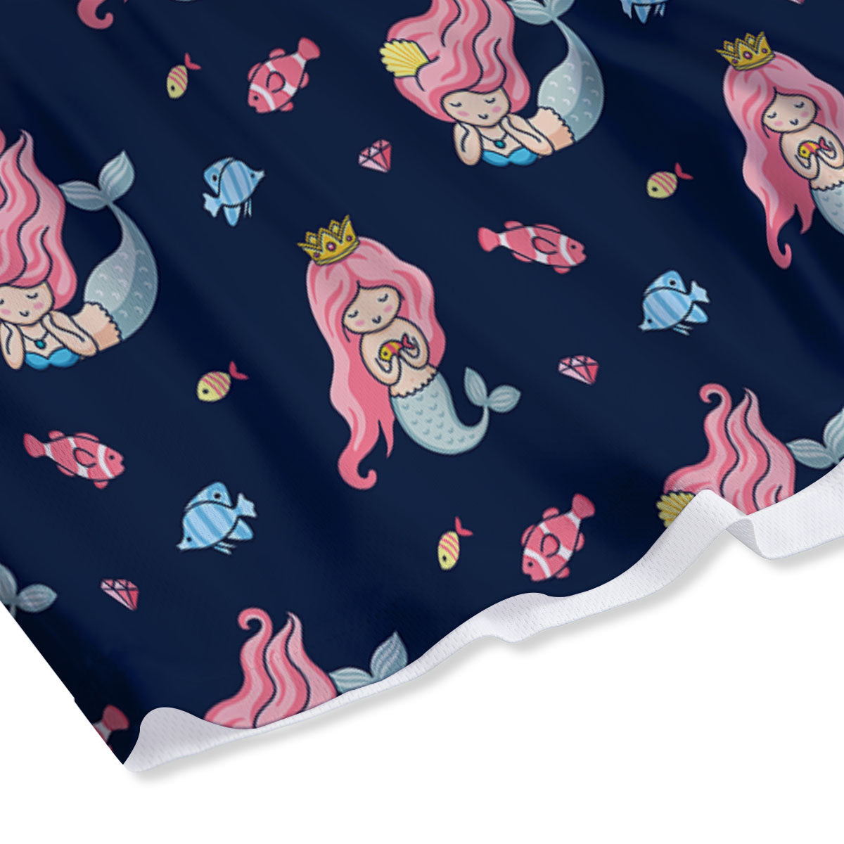Cute Little Mermaid Print Pattern Mesh Shorts