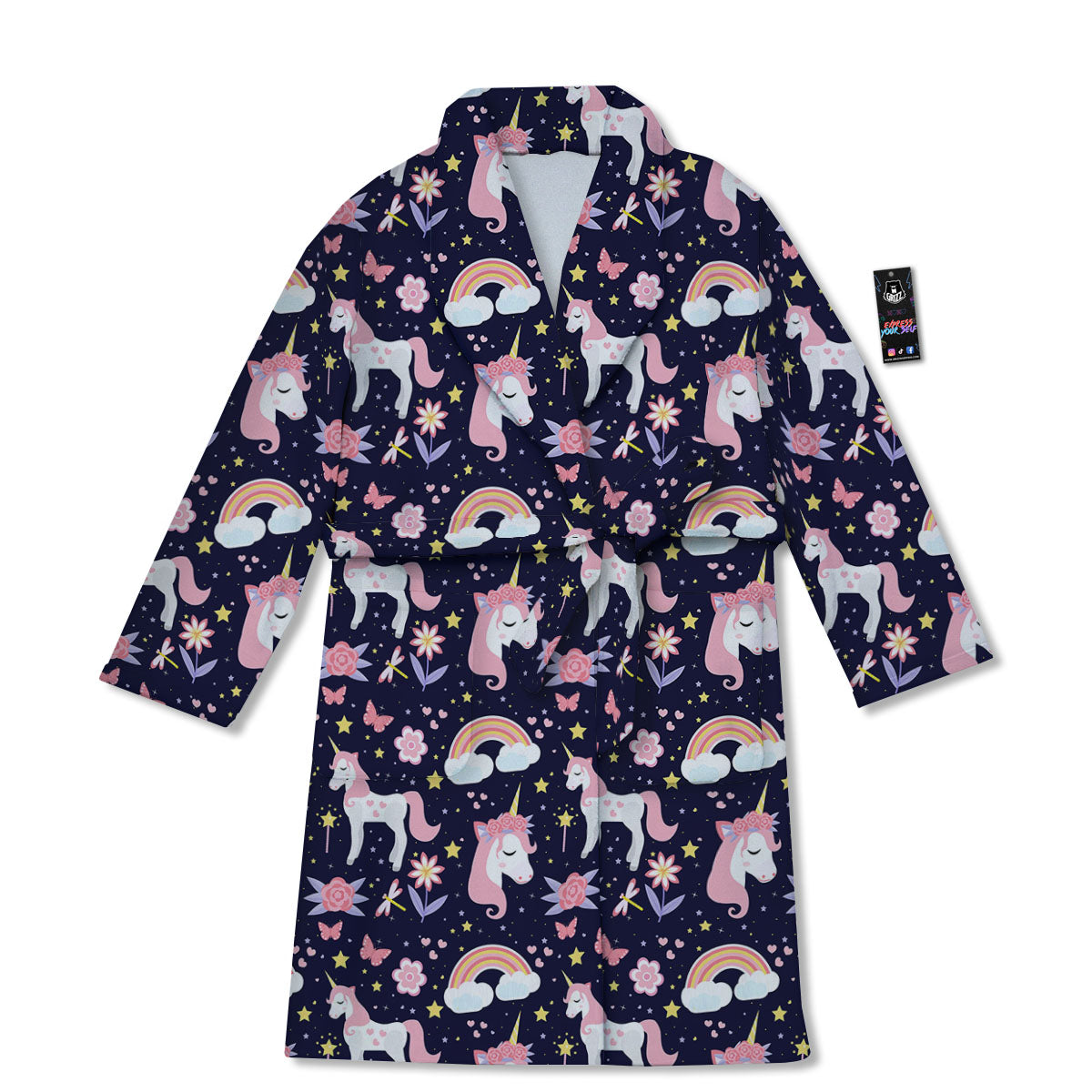 Cute Little Unicorn Print Pattern Bathrobe-grizzshop