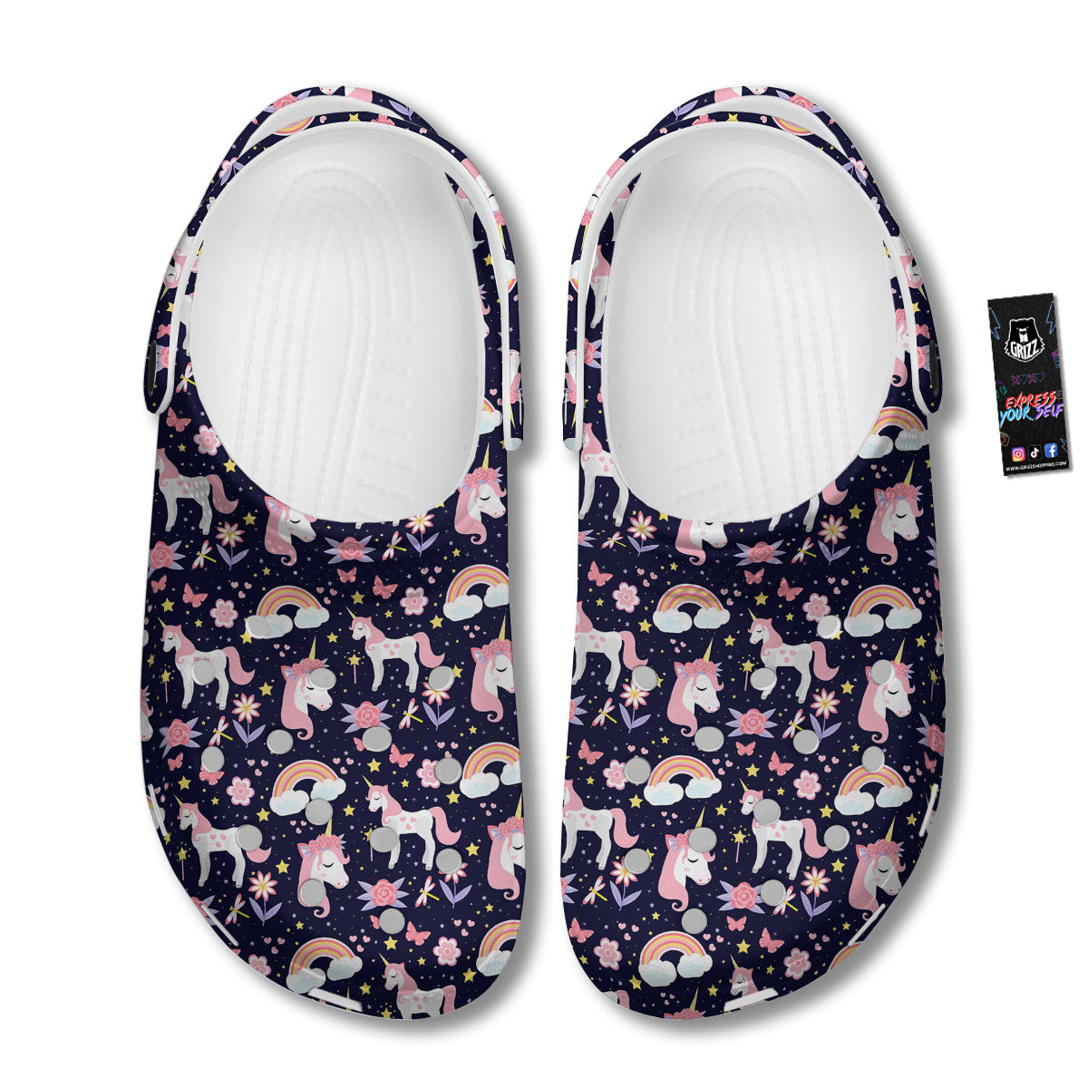 Cute Little Unicorn Print Pattern Clog-grizzshop