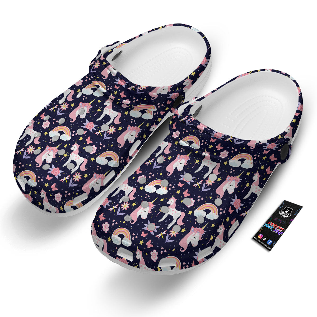 Cute Little Unicorn Print Pattern Clog-grizzshop