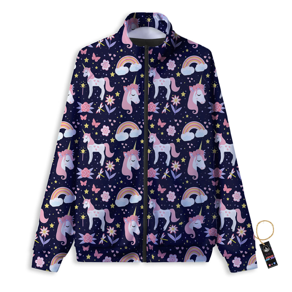 Cute Little Unicorn Print Pattern Track Jacket-grizzshop