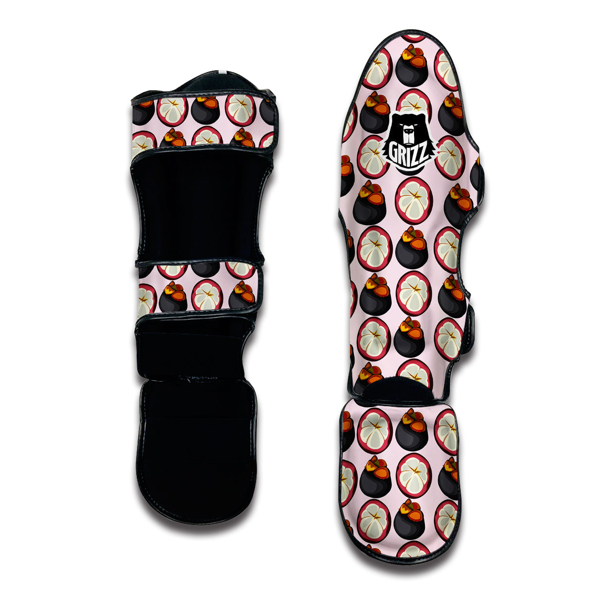 Cute Mangosteen Print Pattern Muay Thai Shin Guards-grizzshop