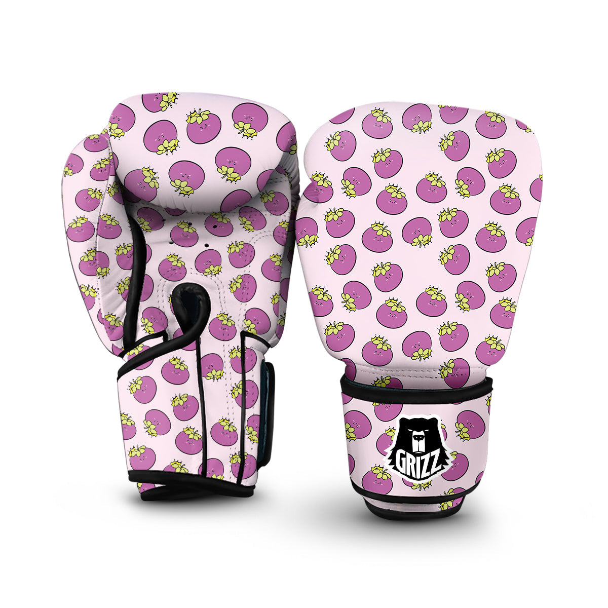 Cute Mangosteen Purple Print Pattern Boxing Gloves-grizzshop