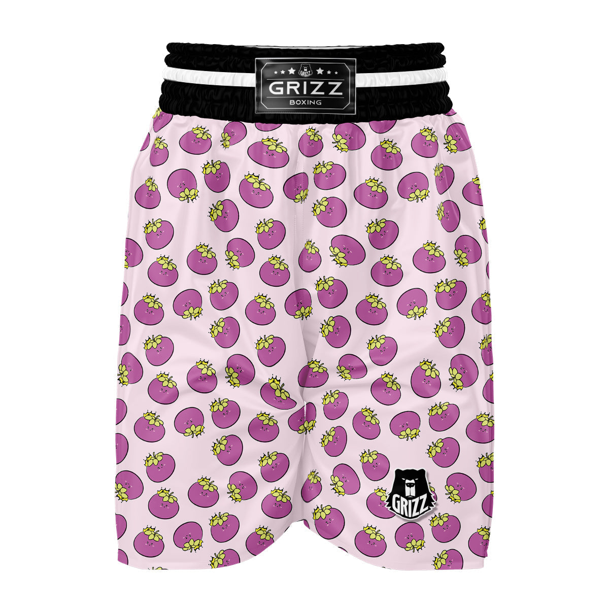 Cute Mangosteen Purple Print Pattern Boxing Shorts-grizzshop
