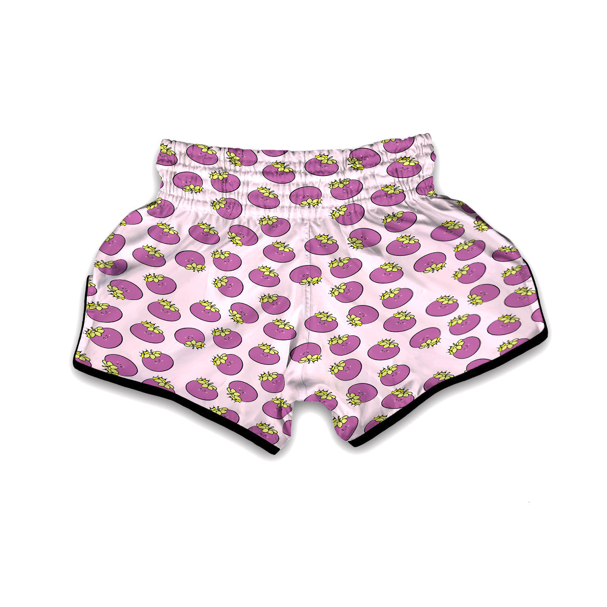 Cute Mangosteen Purple Print Pattern Muay Thai Boxing Shorts-grizzshop