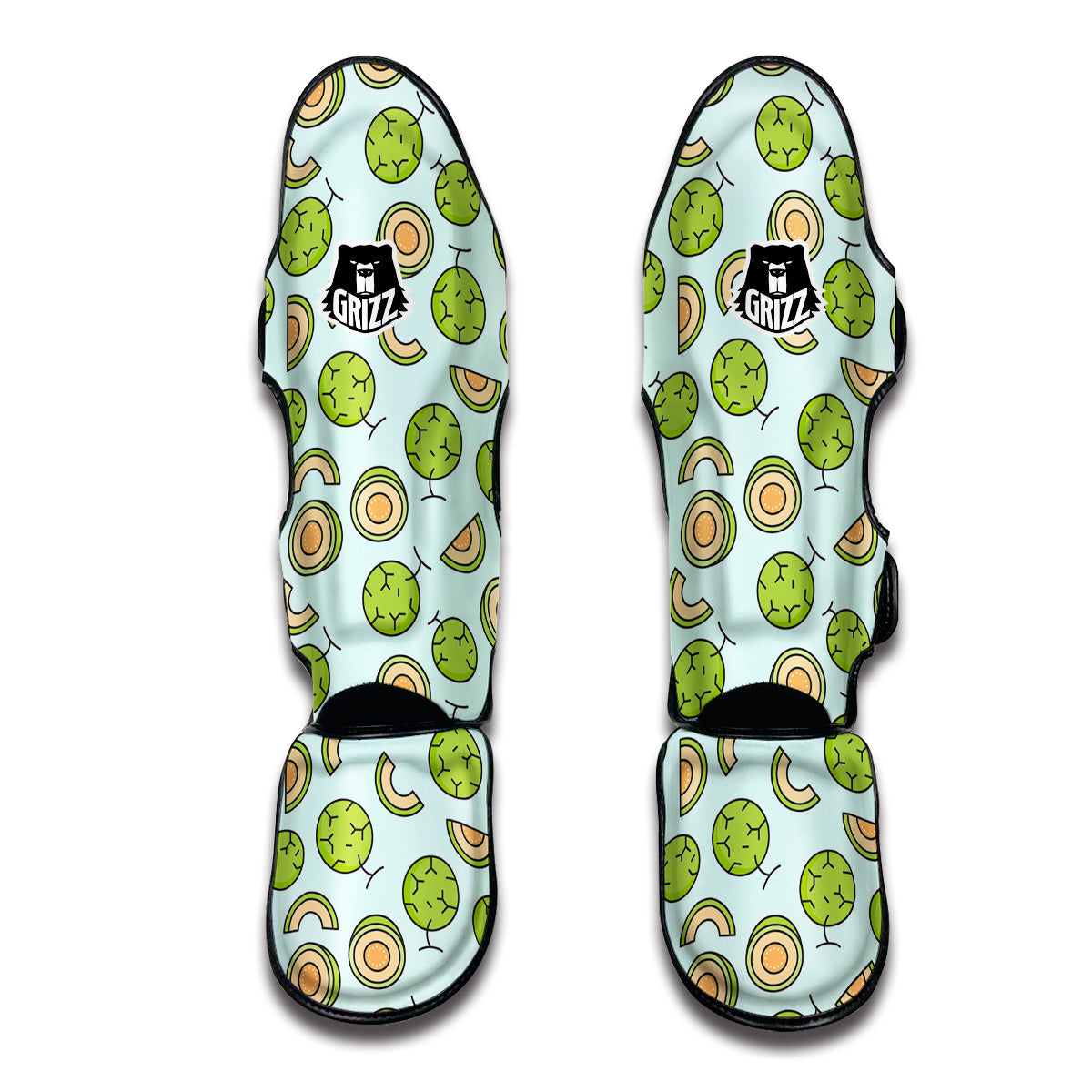 Cute Melon Print Pattern Muay Thai Shin Guards-grizzshop